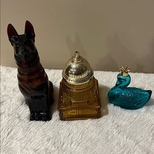 Avon bottles 70s vintage set of 3 capitol dog Nobel prince swan